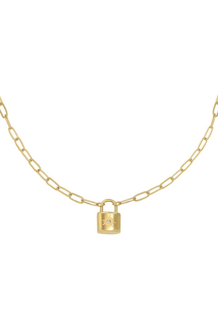 Necklace Little Lock Gold Stainless Steel 